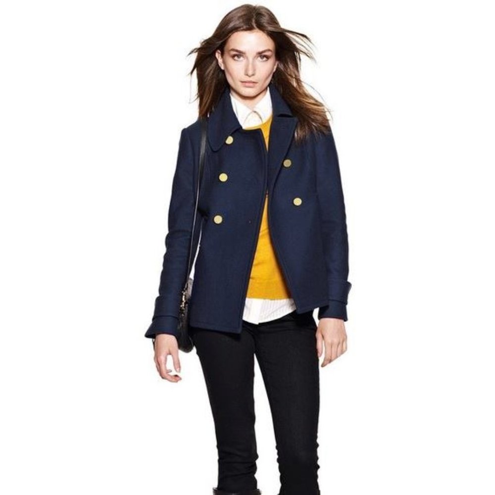 Tory Burch Navy Wool Peacoat - Size 0